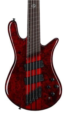 Spector NS Dimension 5 Bass with Bag Inferno Red Gloss Front View